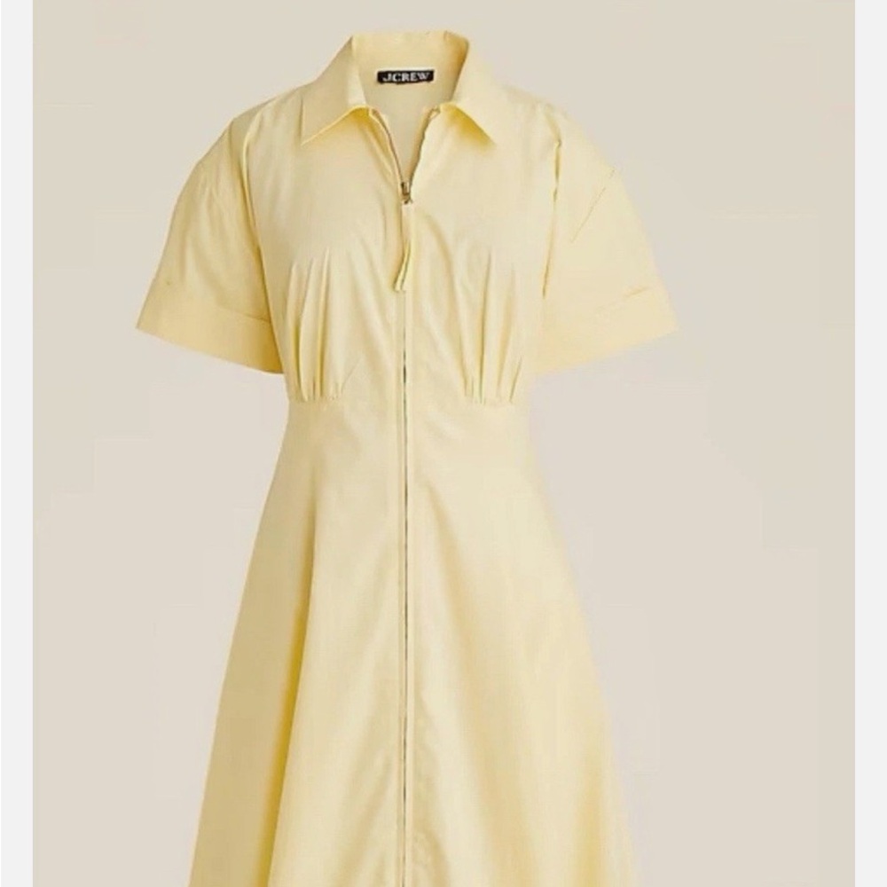 J. Crew Butter Yellow Zip-Front Shirt Dress